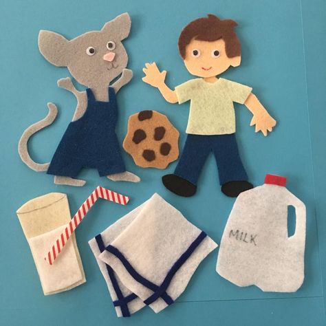 If You Give a Mouse a Cookie Felt Story Pattern PDF PATTERN | Etsy Diy Felt Board, The Napping House, Felt Board Patterns, Brown Bear Brown Bear, Felt Story, Mouse A Cookie, Flannel Board Stories, Cat Napping, Felt Board Stories