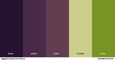 Eggplant Purple Color Scheme » Green Purple Green Black Color Palette, Green Black Color Palette, Green And Purple Palette, Color Scheme Green, Green Black Color, Purple Color Schemes, Black Color Palette, Orchid Color, Colors Palette