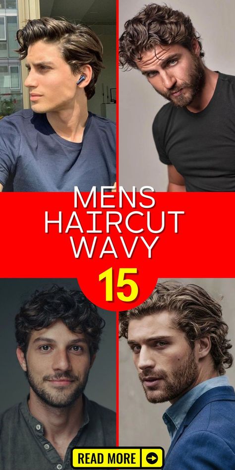 For men with wavy hair, the trend in 2024 leans towards medium-length hairstyles that offer flexibility and style. This mens haircut wavy style works well for all face shapes, including round faces, and can be tailored to individual preferences. The medium length allows for a range of styling options, from casual to formal, making it a versatile and trendy choice Haircut Ideas For Men Wavy Hair, Hairstyles For Men With Thick Wavy Hair, Medium Length Wavy Men’s Haircut, Thick Haircut Men, Hairstyles For Men With Wavy Hair, Mens Hairstyles Wavy Thick Hair, Wavy Male Hairstyles, Men's Haircuts For Wavy Hair, Men’s Short Wavy Hair Styles