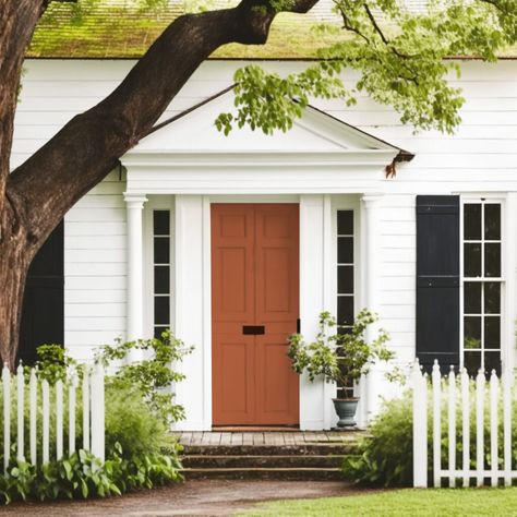 2023 Front Door Paint Colours (that aren't black) - Exterior Colour Front Door Paint, Best Front Door Colors, Exterior Door Colors, Shutter Colors, Green Shutters, Best Front Doors, Green Front Doors, Black Paint Color, Black Shutters