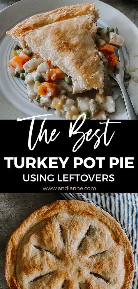 Simple Turkey Pot Pie Recipe, Easy Turkey Pot Pie Recipe, Turkey Pot Pie Easy, Pot Pie Recipe Easy, Turkey Pot Pie Recipe, Turkey Casserole Recipe, Holiday Potluck, Turkey Pie, Turkey Leftovers