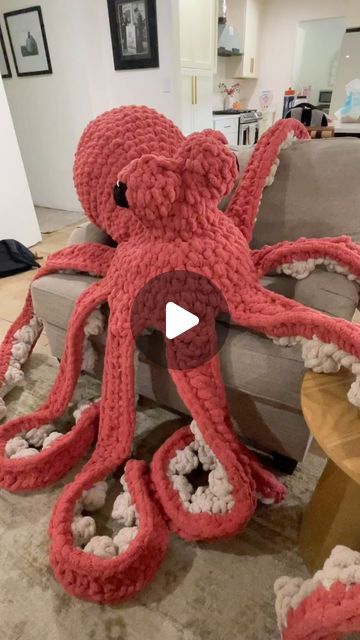 Sara on Instagram: "Finished my GIANT Anchor the Octopus. I used @yarnspirations Bernat Blanket Extra Thick yarn. I love how he turned out!

Pattern by @humblechild.co (I obviously modified it with the larger yarn)

#crochet #crochetaddict #anchortheoctopus #octopus #crochetersofinstagram #crochetoctopus #amigurumi" Puffy Yarn Crochet, Thick Yarn Blanket Crochet, Giant Crochet Amigurumi, Crochet Giant Octopus, Giant Octopus Crochet, Giant Octopus Crochet Pattern, Octopus Blanket, Octopus Knitting Pattern, Crochet Octopus Pattern