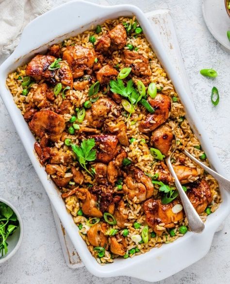 This Sticky Chicken Thigh and Fried Rice Tray Bake recipe is a must-try for a flavorful, hassle-free meal! 😋 Indulge in this delectable dish that combines succulent chicken thighs with perfectly seasoned fried rice, all baked in one tray for a convenient and delicious dinner. Head to the link for the full recipe, complete with step-by-step instructions, and savor the delightful flavors of this mouthwatering tray bake! 🍗🍚 One Tray Bake Dinners, One Tray Bake, Tray Bake Recipes Dinner, Traybake Recipes Dinner, Tray Bakes Dinner, Bubble Chicken, Chicken Thigh Fillet Recipes, Chicken Thighs And Rice, Sticky Chicken Thighs