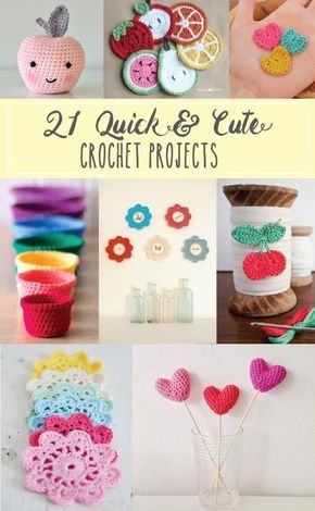 21 Cute and Colorful Crochet Projects. These look easy and completely do-able when you need a lot, and fast. Cute Crochet Projects, New Crochet Patterns, Quick Crochet Projects, Easy Knitting Projects, Confection Au Crochet, Pola Amigurumi, Easy Crochet Projects, Colorful Crochet, Crochet Simple