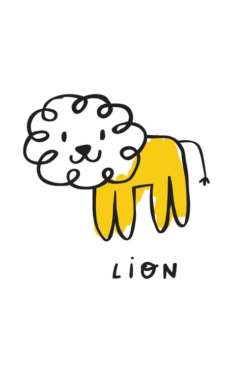 Minimal Animal Illustration, Mj Logo, Lion Cute, Lion Illustration, Illustration Kids, Kids Doodles, Kids Illustration, Drawing Clipart, Funny Illustration