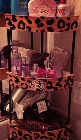 leopard bathroom organizer. <3 Leopard Print Bathroom, Leopard Bathroom, Hand Painted Monogram, Bathroom Caddy, Animal Print Decor, Print Bathroom, Vanity Room, French Country Decor, First Apartment