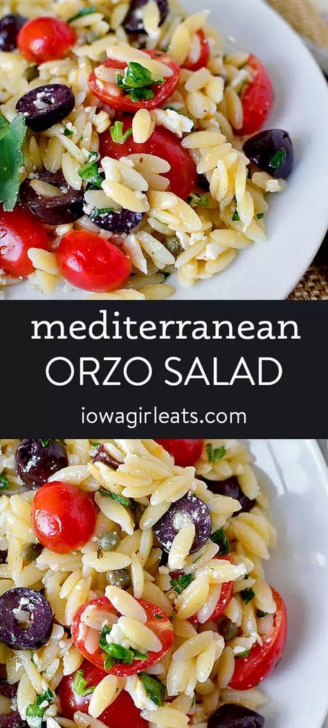 Mediterranean Orzo Pasta, Orzo Recipes Side, Mediterranean Orzo Pasta Salad, Salad Orzo, Pasta Side Dish, Mediterranean Orzo Salad, Vegetarian Side Dish Recipes, Salad Arugula, Mediterranean Orzo