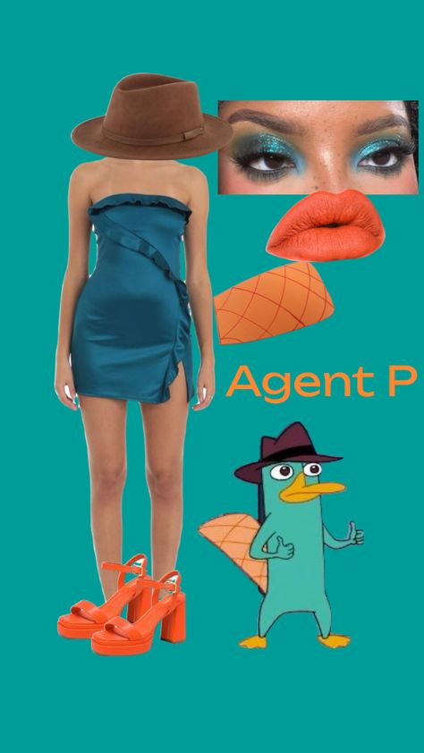 Perry the platypus #costume #phineadandferb #halloween #perrytheplatypus Perry The Platypus Costume, Platypus Costume, Perry The Platypus, Phineas And Ferb, Platypus, Halloween