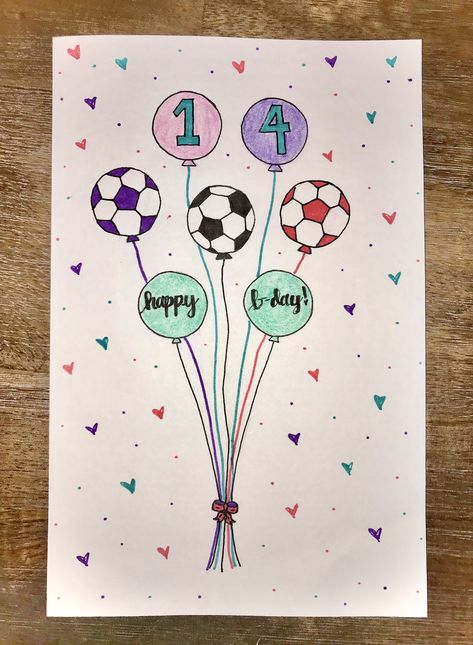 Soccer Cards Ideas, Birthday Cards Soccer Theme, Soccer Ball Birthday Cards, Soccer Birthday Cards Diy, Diy Soccer Birthday Card, Volleyball Birthday Cards Diy, Soccer Birthday Card Ideas, Soccer Birthday Gifts, Soccer Birthday Cards Handmade