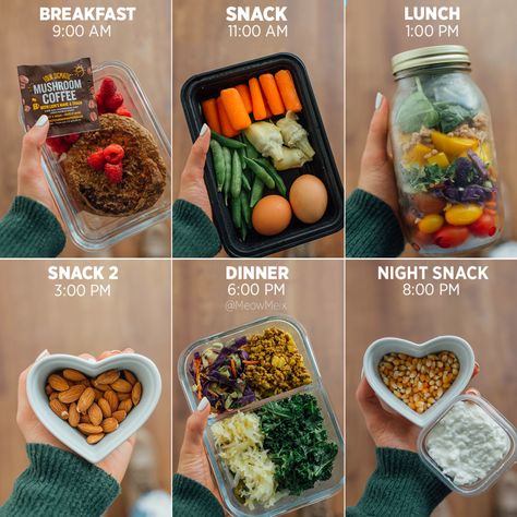 3 Sample Meal Prep Diaries Full of Food Ideas - MeowMeix Amanda Meixner, Resep Smoothie, Overnight Oat, Sample Meal Plan, Healthy Carbs, Menu Planners, Makanan Diet, Breakfast Snacks, Diet Vegetarian