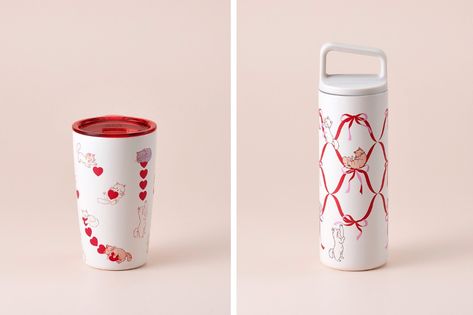 Starbucks Valentine’s Day Collection Has Cat-Themed Drinkware Heart Straws, Starbucks Valentines, Cat Hug, Pink Cups, Starbucks Logo, Pink Ceramic, January 2024, Cat Ornament, Welcome Spring