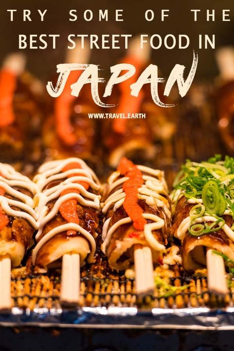 While most of Asia is famous for its street food, the street food culture in Japan is less prevalent. That doesn’t mean street food in Japan is rare to find. While there aren’t many night markets where street food vendors set up shop, festivals in Japan are home to a variety of street food. Yatai or street food stalls are found in many parts of Japan and offer some of the most delicious dishes. Tokyo Street Food, Japan Street Food, Food In Japan, Japanese Street Food, Best Street Food, India Food, Food Stall, Japanese Street, Weird Food