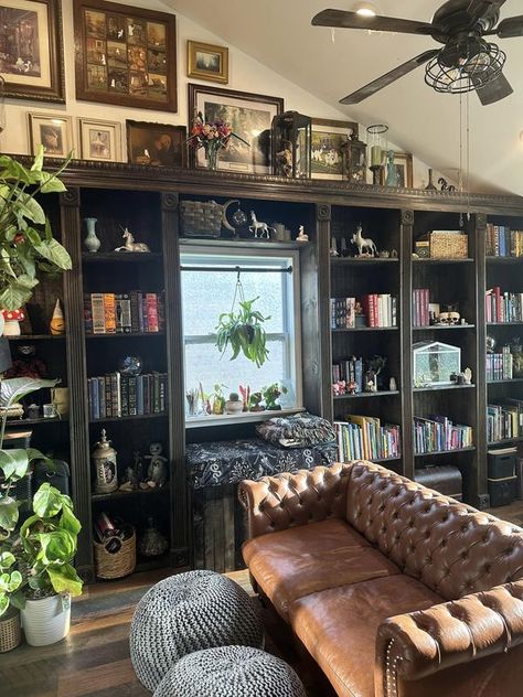 Maximalist Design and Decor | Facebook Home Library Decor, Maximalist Interior Design, Cottagecore Home, Maximalist Interior, Maximalist Design, Bohemian House, Digital Creator, My Library, Home Libraries