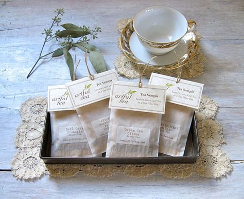 ArtfulTea Sampler - Handmade Individual Tea Bags | You Choose the Blends | Tea-rrific Stocking Stuffer or Party Favor Loose Leaf Tea Wedding Favors, Custom Tea Bags, Tea Wedding Favors, Spring Wedding Favors, Bridal Shower Party Favors, Edible Wedding Favors, Tea Diy, Tea Sampler, Custom Party Favors