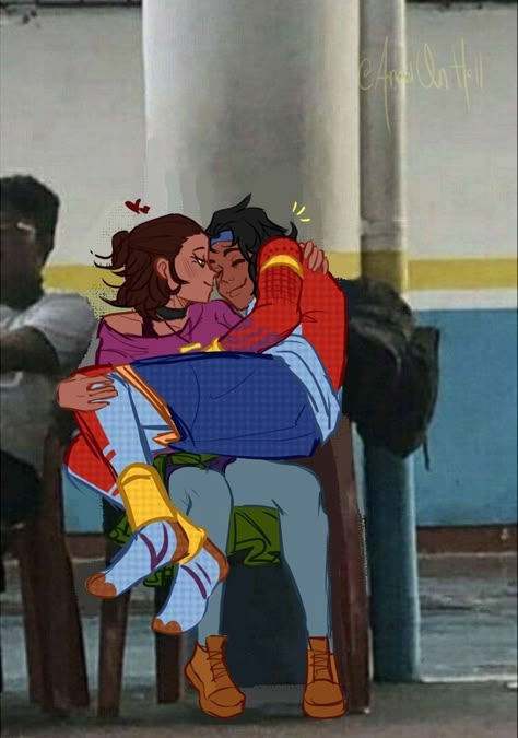 Pav X Gayatri, T4t Couple Art, Pavitr Prabhakar And Gayatri, Gayatri Spiderverse, Gayatri Spiderman, Pav X Hobie, Hobie Brown Fanart X Yn, India Spiderman, Spiderman Across The Spiderverse