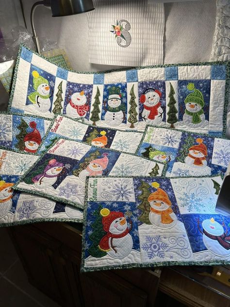 Designs By Juju, Snow Fun, Winter Project, Grey Color Scheme, Embroidery Supplies, Teal And Grey, Shades Of Blue, Machine Embroidery Designs, Fabric Color