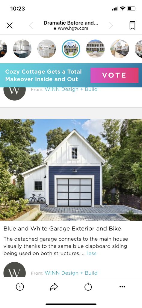 Blue Detached Garage, Clapboard Siding, Garage Exterior, Detached Garage, Cozy Cottage, Maine House, Siding, Garage, Cottage