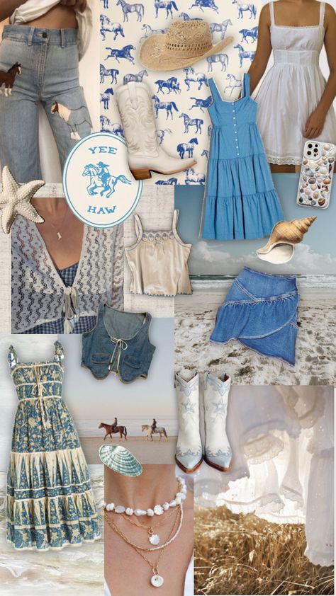 #coastalcowgirl #coastal Coastal Cowgirl Nashville, Coastal Cowgirl Bride, Coastal Cowgirl Outfit Bachelorette, Coastal Cowgirl Bachelorette Outfits, Coastal Country Aesthetic, Coastal Cowgirl Party Theme, Coastal Cowgirl Aesthetic Outfits, Coastal Cowgirl Party, Costal Cowgirl Aesthetic