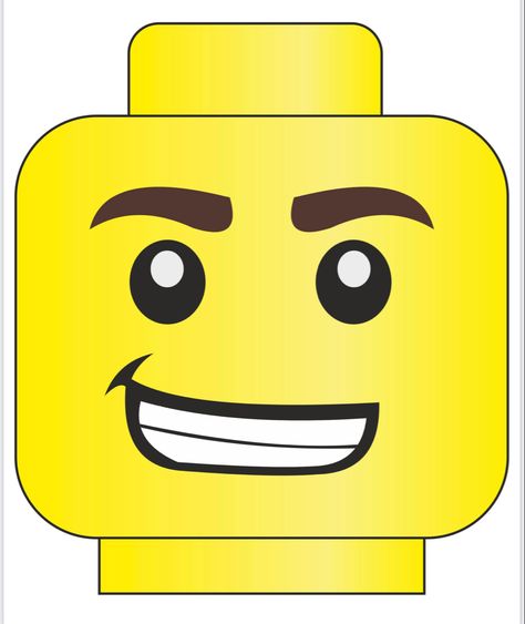 Surprise Lego, Lego Decals, Lego Birthday Invitations, Lego Faces, Lego Camp, Lego Birthday Cake, Lego Themed Party, Lego Costume, Lego Head