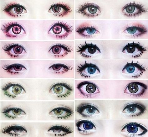 Pastel Goth Makeup, Goth Eye Makeup, Gothic Mode, Scene Makeup, Gyaru Makeup, Eye Contact Lenses, Soft Contact Lenses, Anime Makeup, Doll Eye Makeup