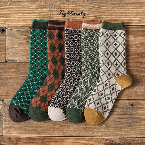 Fashion Vintage Floral Cotton Socks – Winterduet Winter Wrap, Halloween Costume Accessories, Socks For Women, Long Socks, Geometric Designs, Winter Wear, Stylish Accessories, Socks Women, Stay Warm