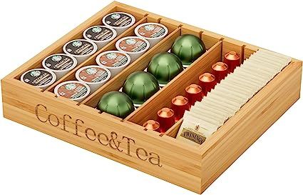 Amazon.com: MinBoo Bamboo K Cup Holder for Drawer or Countertop Coffee Pod Holder 25-36 K Cup Pod Storage Tea Bag Organizer Storage for Coffee Station Home Office and Kitchen (Bamboo) : Home & Kitchen Organized Coffee Station, K Cup Storage, Tea Organizer, Coffee Pods Drawer, Pod Storage, K Cup Holders, Tea Organization, Coffee Pod Storage, Tea Bag Organizer