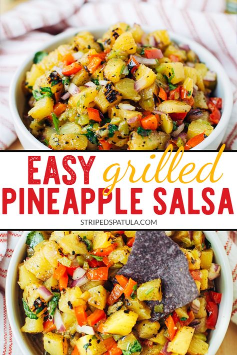 Grilled Pineapple Tacos, Grilled Salsa Recipe, Charred Pineapple Salsa, Easy Pineapple Salsa, Smoked Pineapple Salsa, Roasted Pineapple Salsa, Pineapple Salsa Tacos, Grilled Pineapple Salad, Pineapple Salsa For Fish