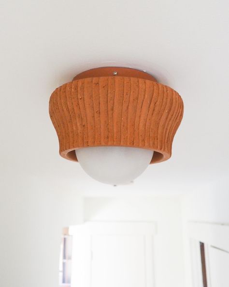 Terracotta ceiling light, flush mount, frosted globe, hallway light, southwestern light, western light Terracotta Flush Mount Light, Terracotta Ceiling, Ceiling Light Flush Mount, Flush Mount Light, Hallway Lighting, Mount Light, Flush Mount Lighting, Flush Mount, Ceiling Light