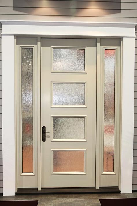 Mid century front door // Therma Tru "Pulse" line // a little cheaper than Crestview? Mid Century Doors, Entry Door Designs, Mid Century Modern Exterior, Traditional Front Doors, Steel Front Door, Therma Tru, Modern Entry, Modern Front Door, Retro Renovation