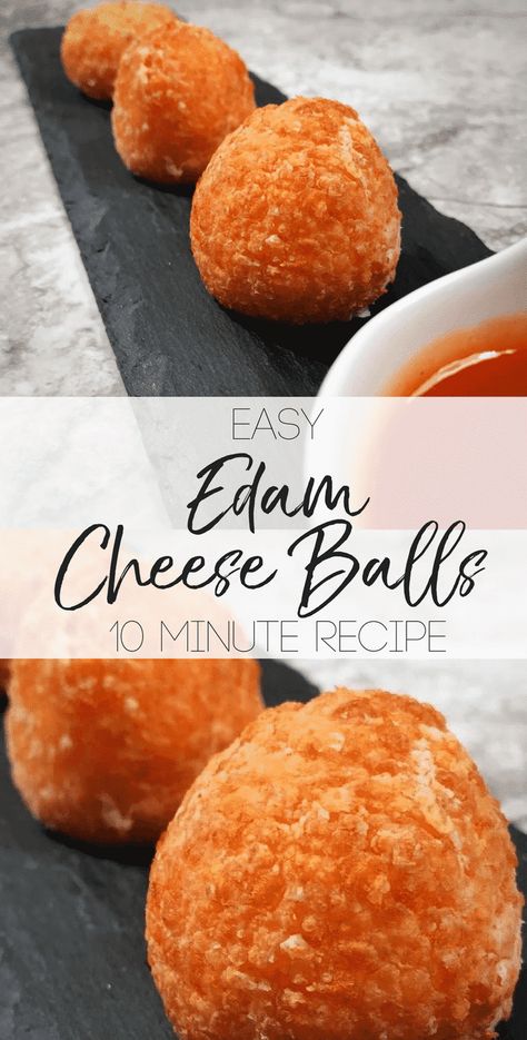 Fried Cheese Balls Recipe, Crowd Finger Foods, Party Appetizers Easy Crowd Pleasers, Appetizers For Party Easy, Cheap Appetizers, Edam Cheese, Appetizers Easy Dips, Healthy Appetizers Easy, Fried Cheese