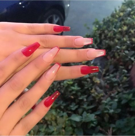 Pastel Red Nails Acrylic, Albanian Nails, Fly Nails, Cruise Nails, Nail Aesthetic, Caribbean Queen, Nail Tip Designs, Formal Nails, Red Acrylic Nails