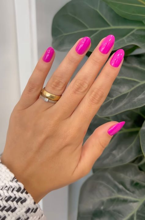 August Nails Ideas, Square Oval Nails, Magenta Nails, Oval Nails Designs, Aqua Nails, Pink Nail Colors, August Nails, French Twists, 2024 Nails