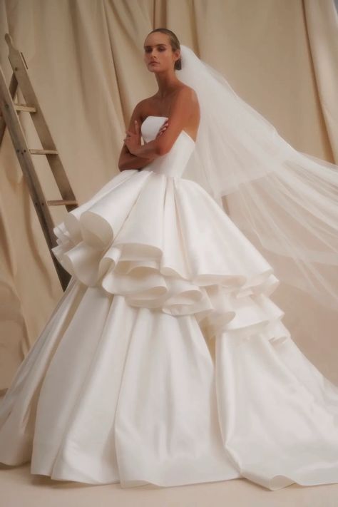 SENSTUDIO Style SE030. Wedding Dresses Beautiful, Enaura Bridal, Mikado Fabric, Bride Groom Dresses, Popular Wedding Dresses, Straight Across Neckline, Kleinfeld Bridal, Bride Groom Dress, Allure Bridal