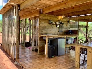 Hut on poles in the bush (two) @ Mudhouse Zululand - Treehouses for Rent in Hluhluwe, KwaZulu-Natal, South Africa - Airbnb Treehouse Airbnb, Hunting Lodge, Kwazulu Natal, Camping Decor, Outdoor Hunting, The Bush, Tree Tops, Giraffes, Zebras