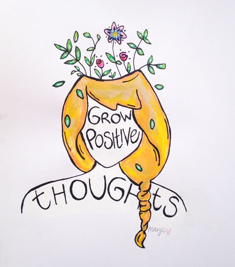 Grow positive thoughts Easy Motivational Drawings, Positivity Drawings, Grow Positive Thoughts, Doodles Art, Effective Study Tips, Positive Art, Good Vocabulary Words, Good Vocabulary, Well Wishes