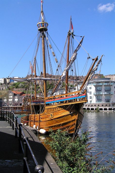 The Matthew | The full sized replica of John Cabots ship "The Matthew" in Bristol Harbour in which he sailed from Bristol to discover North America in 1497 John Cabot, Bristol Fashion, Bristol Harbour, Bristol City Centre, City Of Bristol, Bristol England, Uk Tour, Bristol City, Bristol Uk