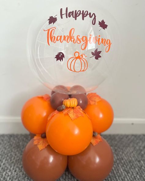 Thanksgiving Balloon Bouquet, Thanksgiving Balloon Centerpiece, Thanksgiving Decorations Balloons, Thanksgiving Balloon Decorations, Thanksgiving Balloon Garland, Thanksgiving Balloons, Fall Balloons, Gift Arrangement, Balloon Table Centerpieces