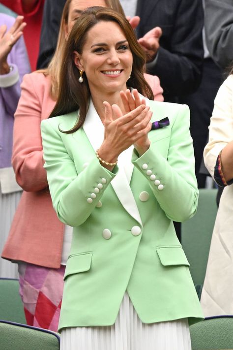 Blazer And Pleated Skirt, Wimbledon 2023, Mint Green Blazer, Princess Of Wales Kate Middleton, Düşes Kate, Princess Of Wales Style, Princesse Kate Middleton, Princess Of Wales Kate, Princess Catherine Of Wales