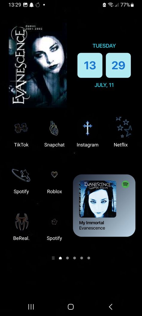 Webcore Iphone Layout, Monster High Iphone Layout, Evanescence Aesthetic, Cyberpunk Homescreen Layout, Phone Theme Cybercore, Evanescence Wallpapers, Evanescence Wallpaper Iphone, Evanescence Widget, Evanescence