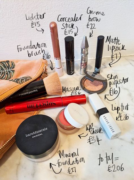 I'm a Beauty Editor, and My Makeup Bag Is Worth £206—Here's What's in There What’s On My Makeup Bag, What’s In My Makeup Bag, Minimal Makeup Collection, Makeup Types, Minimalist Makeup Bag, Bobbi Brown Eyeshadow, Whats In My Makeup Bag, Makeup Suggestions, Glowing Skin Makeup