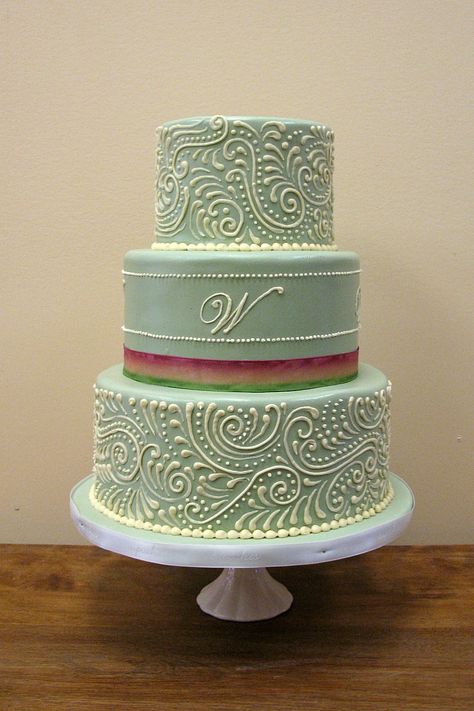 Henna Cake, Paisley Cake, Nice Cakes, Monogram Wedding Cake, Baking Fun, Naked Cakes, Tiered Cake, Candy Cakes, Cake Flowers