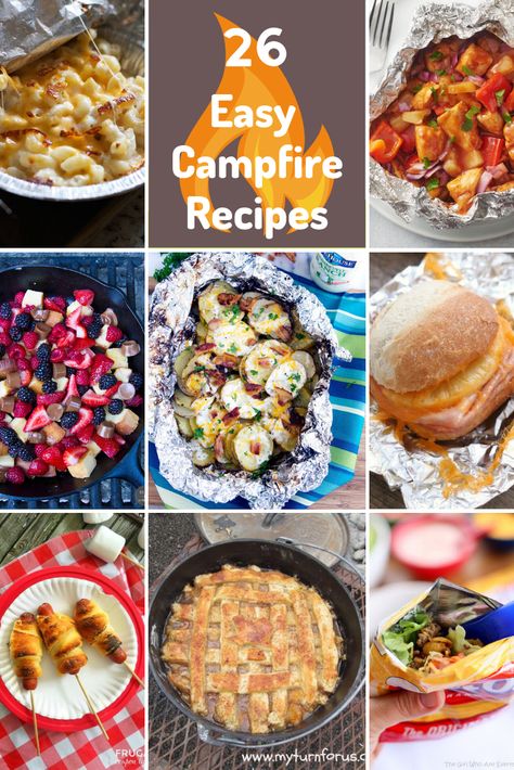 For our family, warmer weather means camping. Be inspired by these 26 easy campfire recipes for your family to enjoy around the fire! Easy Campfire Meals, Dutch Oven Camping, Camping Desserts, Pastas Recipes, Camping Dinners, Chips Ahoy, Easy Camping Meals, Dutch Oven Cooking, Dutch Oven Recipes