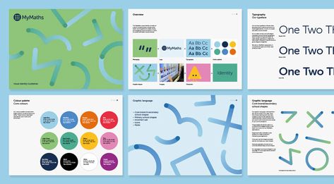 Baxter & Bailey rebrands MyMaths to appear more “approachable” | Design Week Maths Homework, Sets Math, Style Tiles, Adaptive Design, 포트폴리오 레이아웃, Brand Manual, Identity Inspiration, Ideas Craft, Concept Board