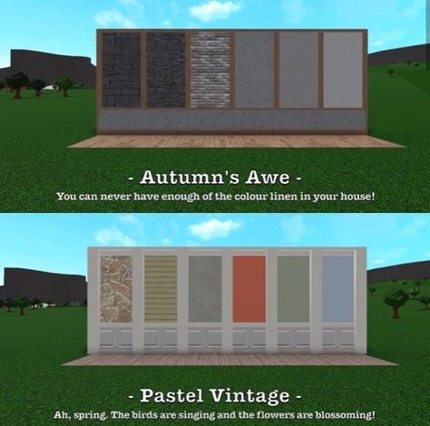 🚨dont re-p0st🚨 Colors For Outside Of House, Bloxburg Exterior Wall Ideas, Bloxburg House Exterior Colors Schemes, Bloxburg House Color Schemes Exterior, Bloxburg House Colour Schemes Exterior, Bloxburg Colour Schemes, Bloxburg Exterior Color Schemes, Bloxburg Color Pallete, Bloxburg Color Schemes Exterior