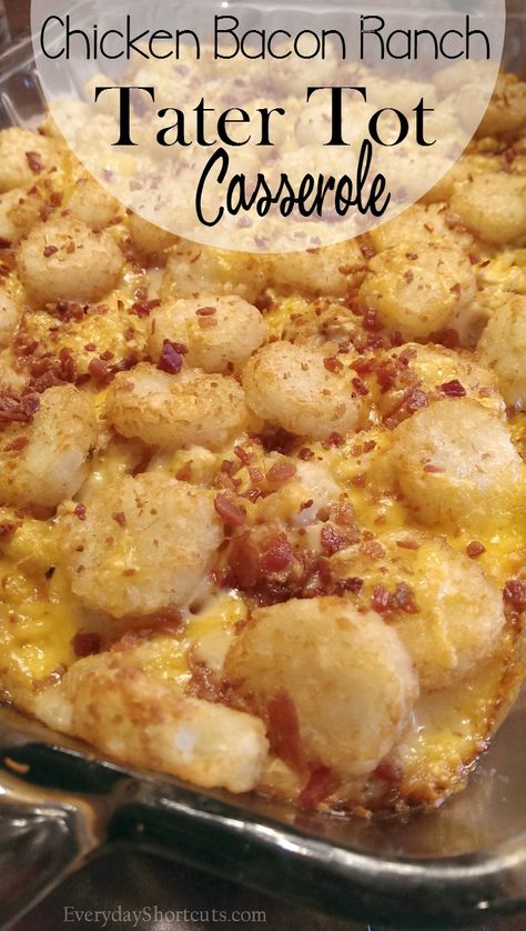 Bacon Crockpot, Bacon Ranch Tater Tot Casserole, Ranch Tater Tot Casserole, Breakfast Casserole Recipes, Chicken Tater Tot Casserole, Tater Tot Recipes, Bacon Casserole, Breakfast Casserole Bacon, Casserole Chicken