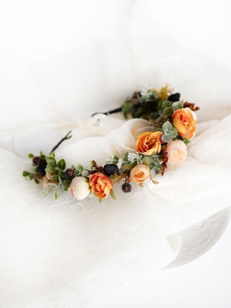 Flower girl crown, Flower wedding crown, Terracotta flower crown, Boho flower crown, Woodland crown, Rustic floral headpiece, Orange crown Fall Flower Crown, Woodland Crown, Baby Flower Crown, Boho Flower Crown, Girls Crown, Wedding Planner App, Flower Girl Crown, Floral Headpiece, Wedding Crown