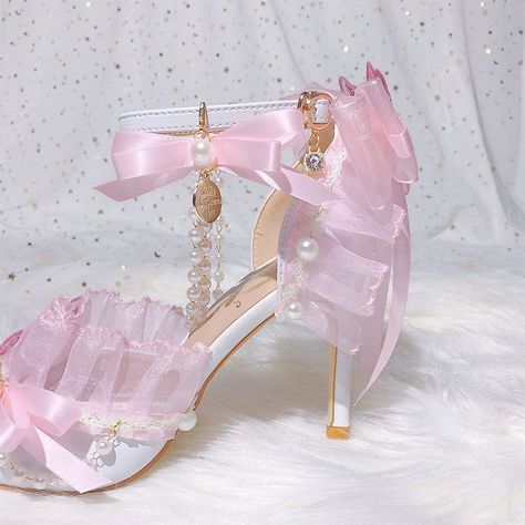 Blush Pink Platform Heels, Fairy Heels, Micro Pig, Princess Heels, Pink Platform Heels, Fairy Shoes, Butterfly Lace, Halter Dress Short, Heels Aesthetic