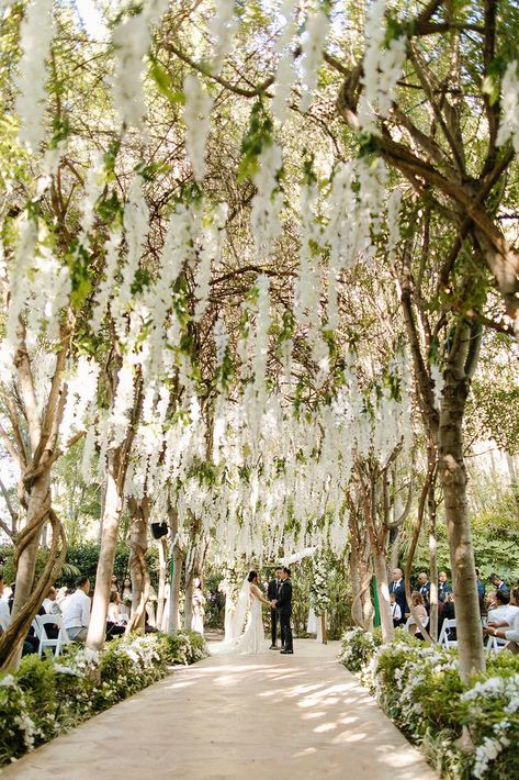 Fake Flower Garland, Fake Wisteria, Botanica Wedding, Wisteria Vines, Wisteria Vine, Twilight Wedding, Wisteria Flower, Party Wall Decorations, Forest Theme Wedding