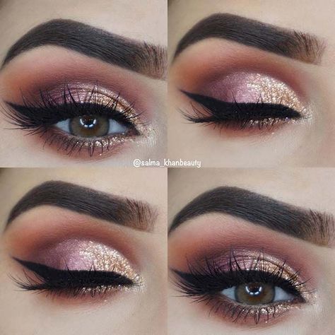 (paid link) creates colorful Makeup Look looks through. Trucco Glam, Eye Makeup Idea, Make Up Diy, Silver Eye Makeup, Nye Makeup, Make Up Gold, Gold Eye Makeup, Pink Eye Makeup, Joe Perry