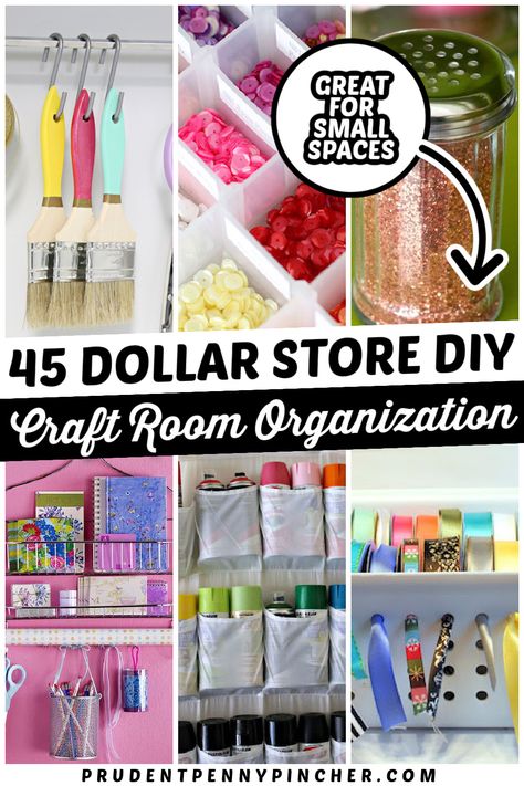 Organize and declutter your craft room on a budget with these DIY dollar store craft room organization ideas. From ribbon organization to vinyl organization, there are plenty organization hacks to choose from. These cheap and easy dollar tree craft room storage ideas are perfect for small spaces and will help you maximize your space. Diy Craft Room Organization, Craft Room Organization Diy, Storage Hacks Diy, Nails Tools, Dollar Store Diy Organization, Craft Storage Organization, Craft Room Design, Dollar Store Hacks, Penny Pincher